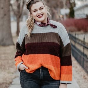 Striped loose boho sweater